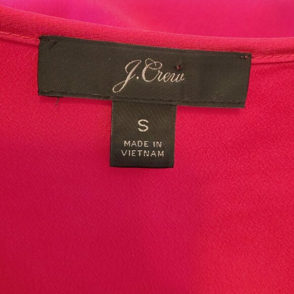 J. Crew Satin Long Sleeve Ruffle Front Crepe Top - Picture 6 of 8